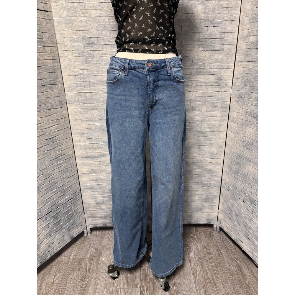 BCBGeneration 9/29 Baggy Wide Leg Jeans Womens Blue Bright Mind High Rise Y2K